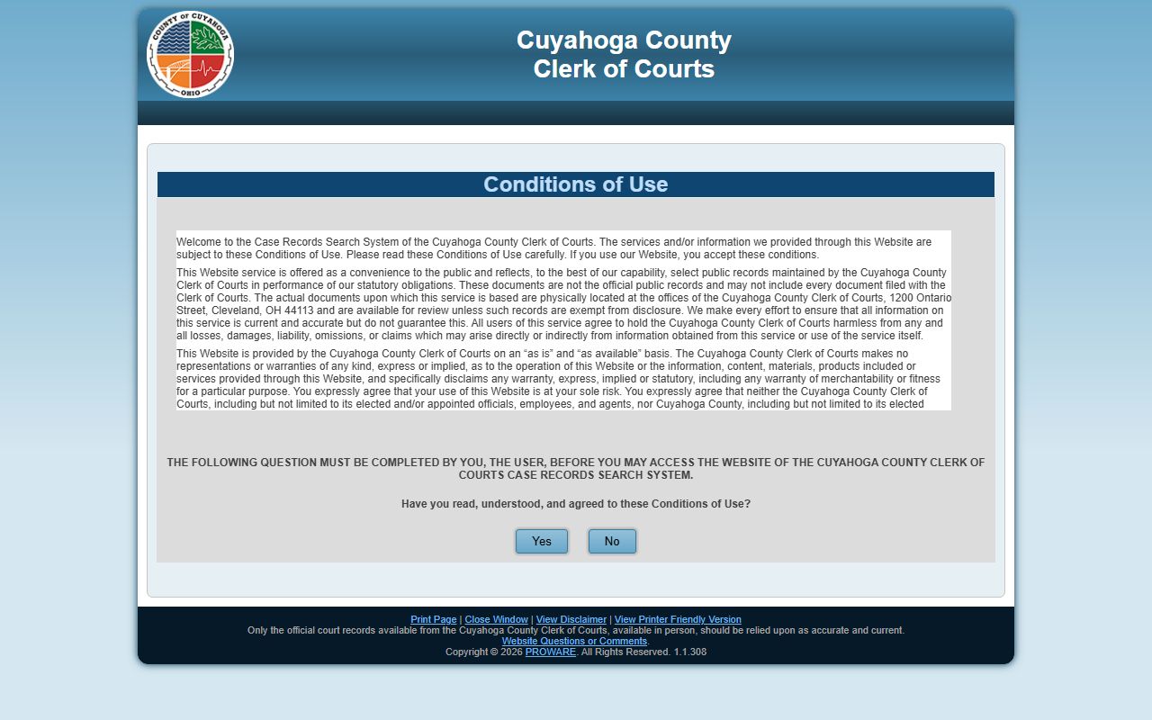 Cleveland people search Cuyahoga County clerk of courts