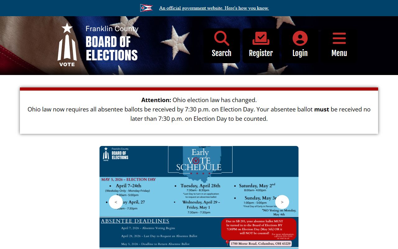 Franklin County people search board of elections voter records