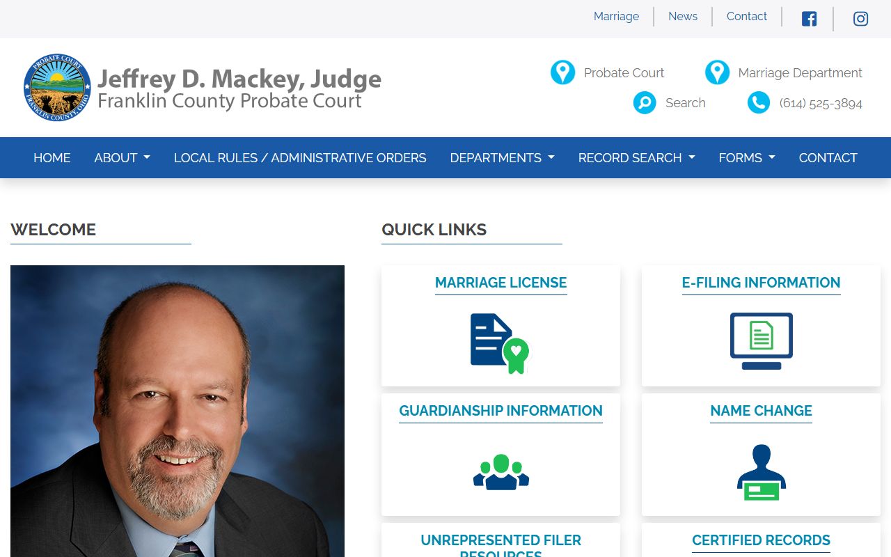 Franklin County people search probate court marriage records