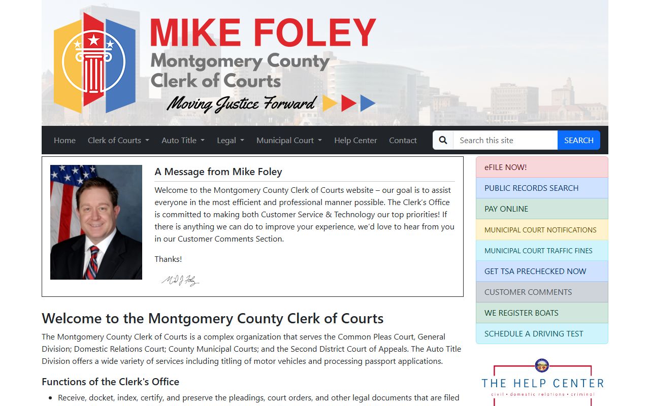 Montgomery County people search clerk of courts case records