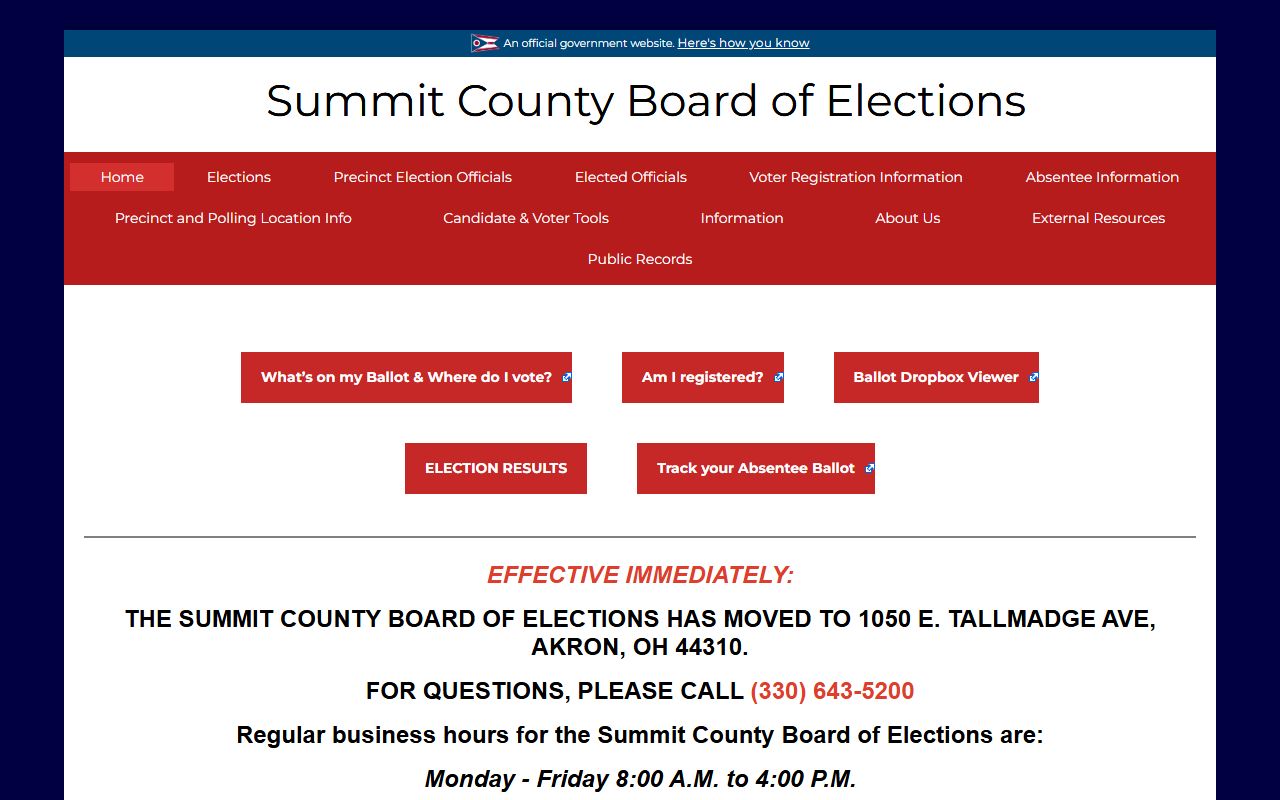 Summit County people search board of elections voter records