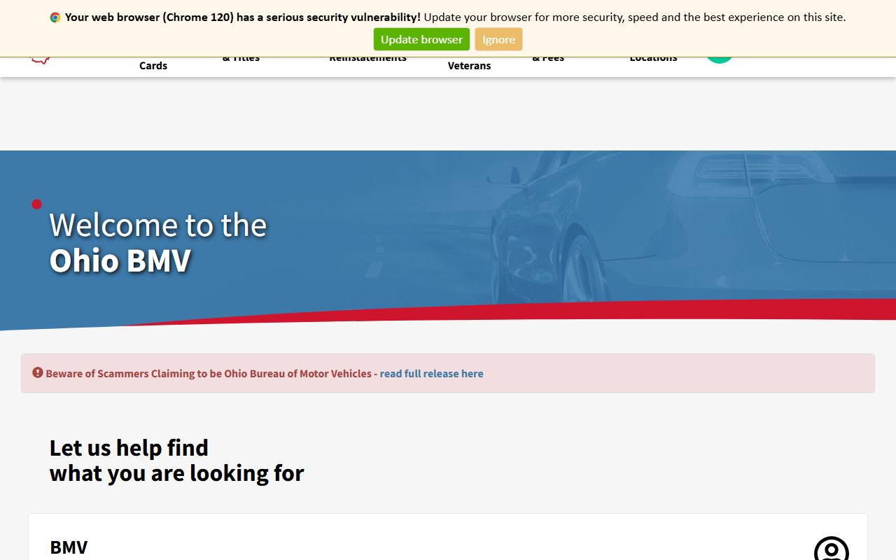 Ohio people search Bureau of Motor Vehicles BMV records
