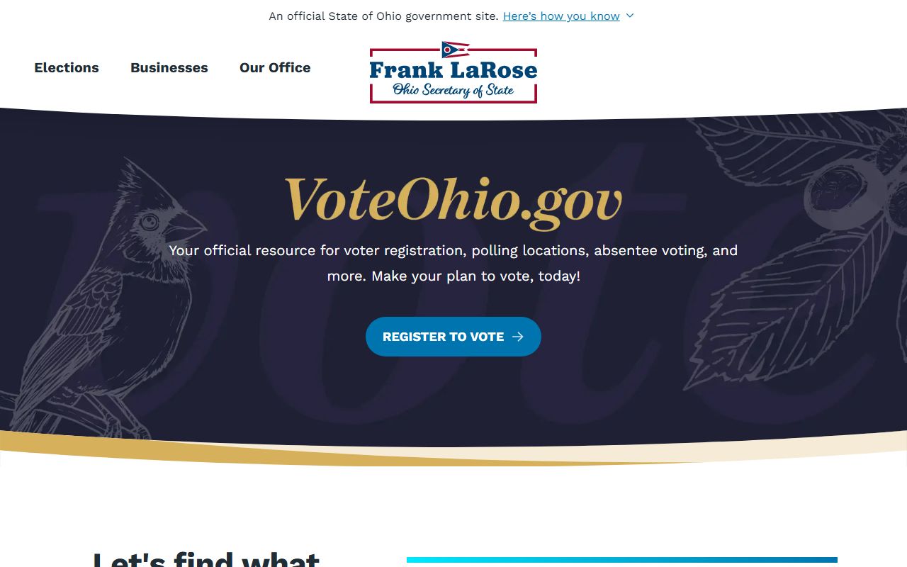 Ohio people search voter registration Secretary of State